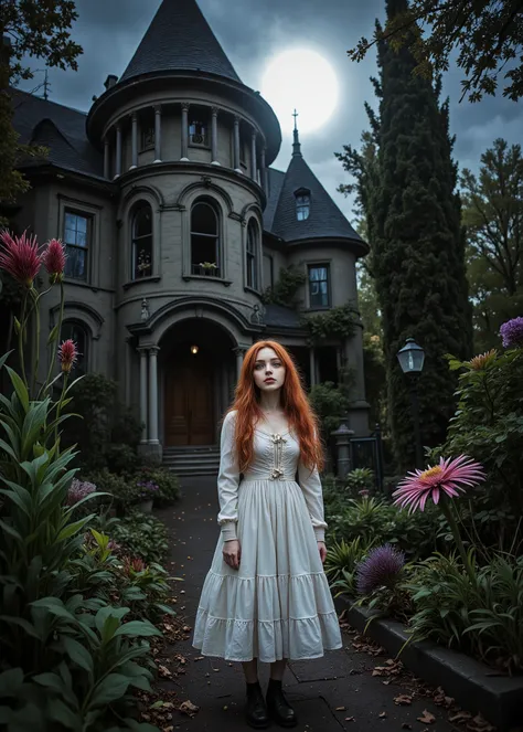 Supervised By Tim Burton、Nightmare Before Christmas Sally、Sewn Clothes、In Front Of A Decaying Mansion、In A Garden With Plants、Moonlit Night