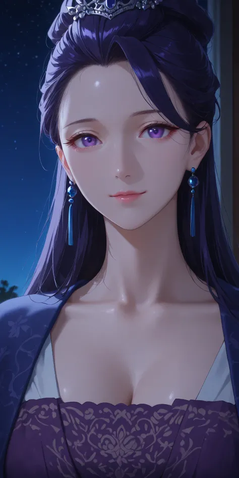 1 girl, Lihua from The Apothecary Diaries, long hair, dark purple hair, amethyst eyes, alone, masterpiece, best quality, very aesthetic, absurdres, masterpiece, exquisite quality, highest quality, masterpiece, highest quality, Beautiful woman, Detailed hai...