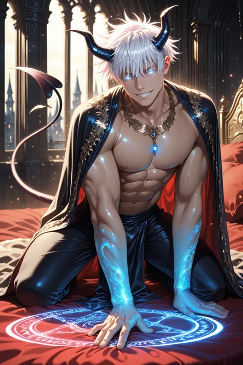 (masterpiece, best quality), amazing quality, very aesthetic, absurd, high definition, latest, perfect anatomy, perfect hands, HDR, 8K, self-light, gloss, glossy color, strong coloring, masterful shading, high contrast, from front, 1man, demon king, demon ...