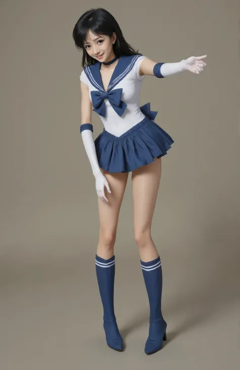 background 、((( Show me your beautiful legs .)))、((( beautiful black hair )))、((( Legally express the beauty of your smile )))、(((( make the most of the original image )))、((( Sailor Mercury Costumes for Beautiful Legs )))、(((ボディにフィットした Sailor Mercury C...