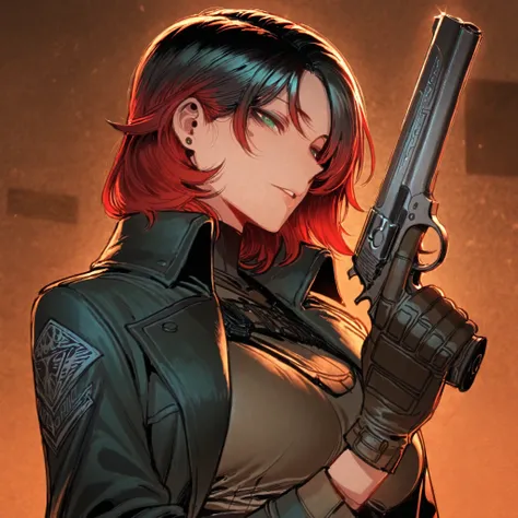 (EyesHD:1.2), masterpiece, best quality, ultra-detailed, very aesthetic, sharp focus, depth of field, vibrant colors, ray tracing, best lighting, detailed illustration, detailed background, cinematic, beautiful face, beautiful eyes, red hair, long hair, sh...