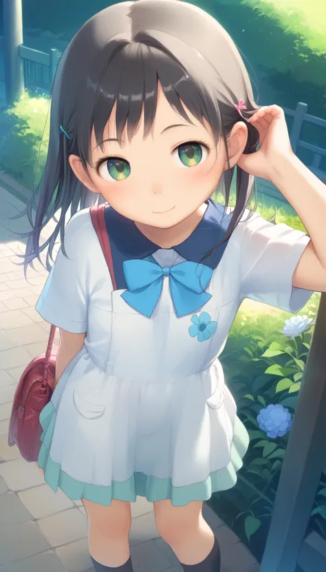 best image quality、 pretty eyes、detail eyes、cute face、baby face、girl、10歳のgirl、black hair、small、braids、knee-high socks、 Middle School Uniforms 、smile、standing pose slightly from the left、facing the front、Entrance Ceremony、Outdoors、Sakura flowers
Waiting to ...