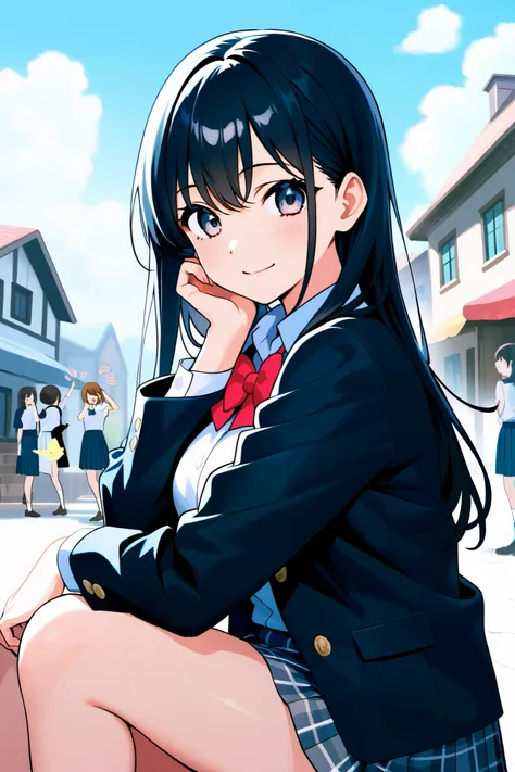 black hair、HIGH SCHOOL GIRLS、Top Quality、smile