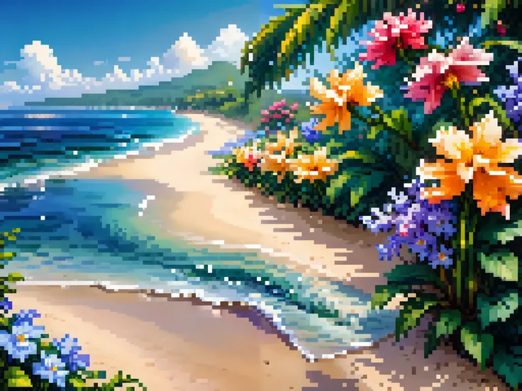 sea, sun, beach,  flowers,  flowers in the water,  flowers on the shore,  flowers on trees and palm trees,  flowers in the sky,  flowers in the sun,  flowers in a glass, roses, gladioli , Asters, dahlias, wisteria , daisies, Всё  More  и  More ,   More , t...