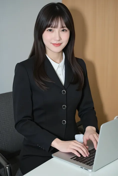 (mature adult woman wears a１By people),beautiful black hair,super straight hair,With bangs,long hair, realistic person images in dark waters,Realism,best quality,mastepeice,best quality,best image quality,highest resolution from vagina,fine details,Beautif...