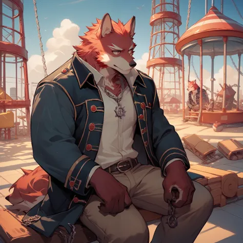  Diederich Olsen, coat, shirt, Pants, chain, Playground