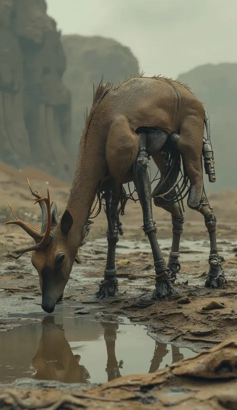 deer with extra limbs** – Drinking from a contaminated pond, its mutation a sign of the world’s ruin.  