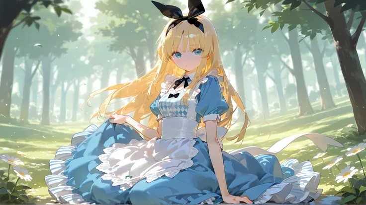 Alice in Wonderland wallpaper, 1 girl,Alice, blond hair,