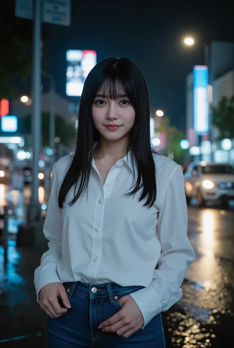 (mature adult woman wears a１By people),beautiful black hair,super straight hair,With bangs,long hair, realistic person images in dark waters,Realism,Best Quality,mastepeice,best quality,Highest Image Quality,highest resolution from vagina,fine details that...