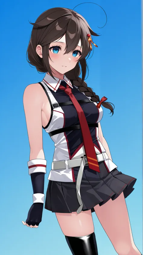 Sigure_Kaizo_kantai collection, KanColle_Shigure, KC8K high resolution ( very detailed ), masterpiece, ( best quality )　 animated illustration,  detail eyes,  detailed face 　 detailed hands 　 thin hair　 very detailed本文 、 fine skin one girl , long hair、blac...