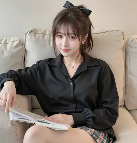 high quality of wavy lines,realistic,Detailed skin texture,Beautiful Japanese 18 year old woman,A pretty expression,seductive smile,virtual YouTuber,4K,fantasy,portrait,details,real,professional,vivid,Bokeh,studio lighting,extreme detail,photo shoot,high d...