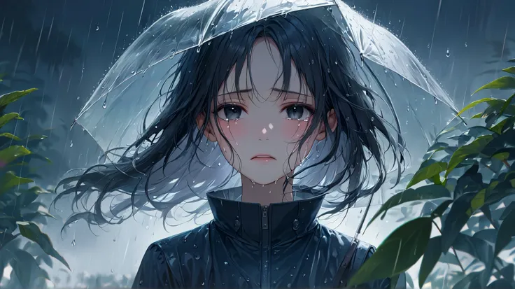 (Masterpiece at maximum 16K resolution: 1.6), (intricate details: 1.4), (extremely insane details: 1.4), (highest quality: 1.3), (hyper_realistic: 1.3). | Jesus looking at the sky, deep emotions, tears running down his face, soft raindrops, fresh vegetatio...