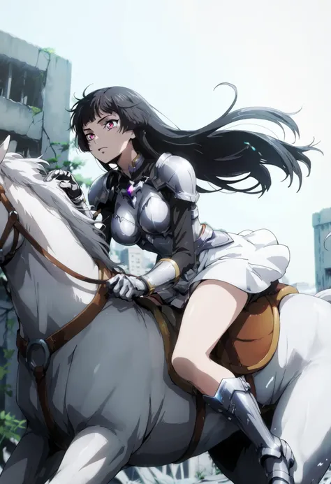  (masterpiece:1.3), (8K, best quality:1.3),, Highest image quality, intricate details, high resolution, depth field, Natural light, professional lighting, ((from front:1.5)), BREAK, kisyu, riding, horse, both hand holding rein, (a female knight riding a ho...