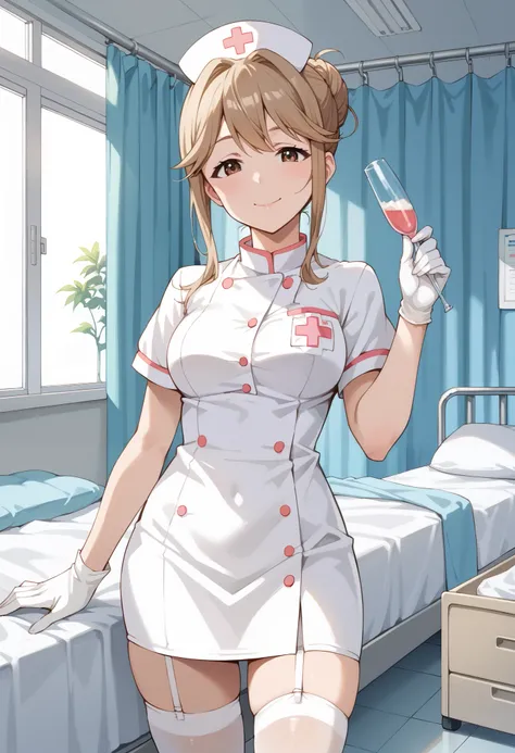 Score_9, score_8_up, score_7_up, source_anime, tenkubashi tomoka, solo, light brown hair, brown eyes, single hair bun, hair bun, sidelocks, (best quality), (high quality), {masterpiece}, extremely delicate and beautiful, ultra-detailed, beautiful detailed ...