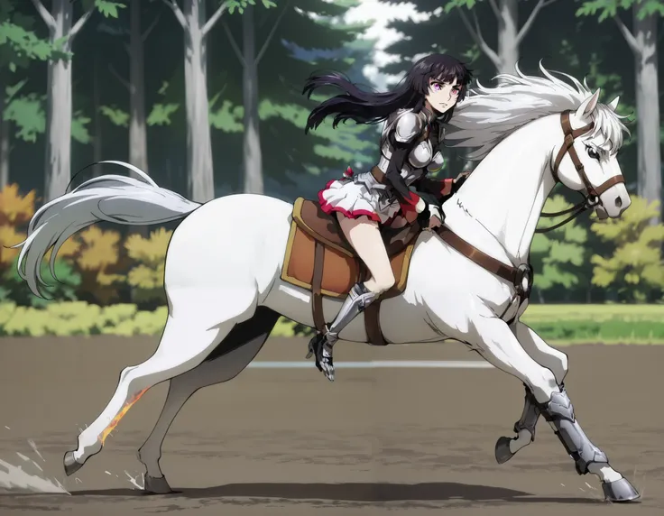  (masterpiece:1.3), (8K, best quality:1.3),, Highest image quality, intricate details, high resolution, depth field, Natural light, professional lighting, ((from front:1.5)), motion blur background, BREAK, kisyu, riding, horse, both hand holding rein, (a f...