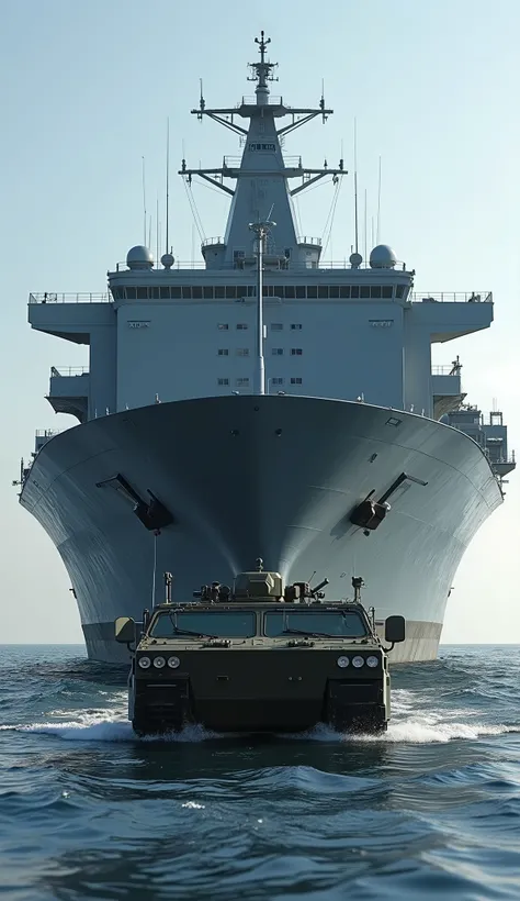 For high-definition footage, see、You can also see、large offshore supply ship Miguel Keith off Sasebo、Full deck and bow like a tanker、has 2 tiers and a work deck under the deck supported by a steel frame、AAV7 amphibious fighting vehicle、Floating、High-defini...