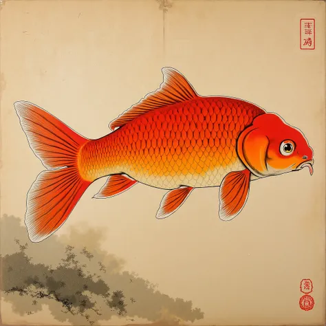  Japanese painting,carp