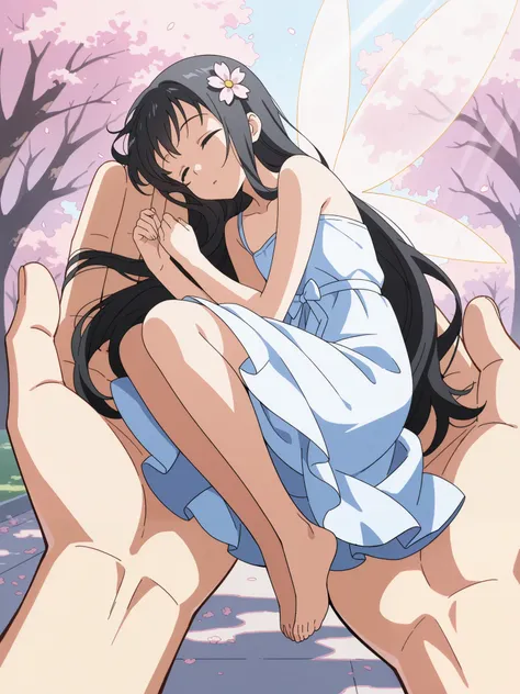 score_9, score_8_up, score_7_up, source_anime,masterpiece, High quality, Ultra detailed, 2d, newest, absurdres, highres, BREAK
saoyui, yui, long hair, bangs, black hair, hair ornament, very long hair, flower, hair flower, black eyes,dress, bare shoulders, ...