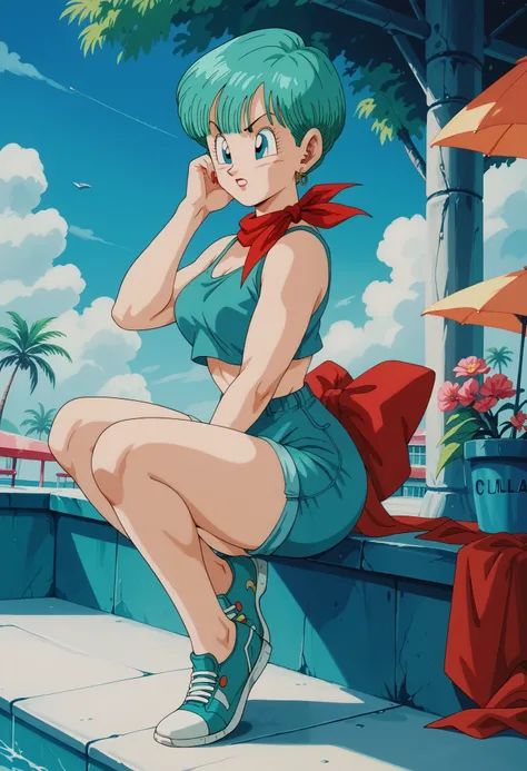 Bulma sensual, Corporação Capsula, full body, Ideal female body, sexy clothes, ultra detailed, retro art

