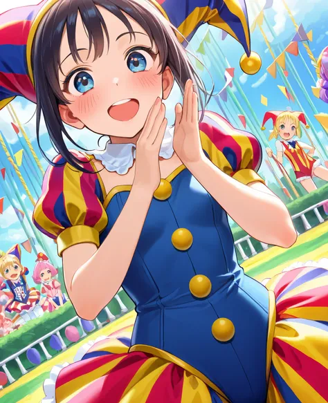 CIRCUS, CIRCUS,masterpiece,8k, Best Quality ,,colorful,Jester Sonnet, please laugh for me, for you , please laugh for me, for you , When will the day come when we can really laugh and talk、
