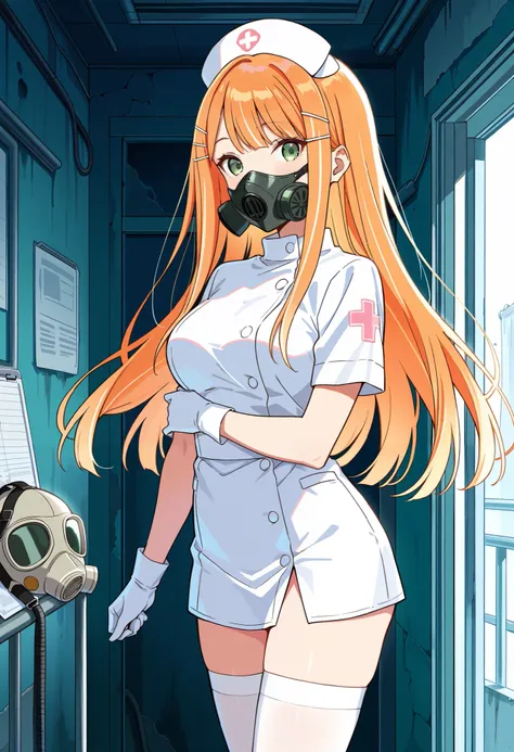 Score_9, score_8_up, score_7_up, source_anime, 1girl, shiun sumika, green eyes, long hair, jewelry, orange hair, hairclip, medium breasts, (best quality), (high quality), {masterpiece}, extremely delicate and beautiful, ultra-detailed, beautiful detailed e...