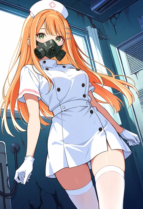 Score_9, score_8_up, score_7_up, source_anime, 1girl, shiun sumika, green eyes, long hair, jewelry, orange hair, hairclip, medium breasts, (best quality), (high quality), {masterpiece}, extremely delicate and beautiful, ultra-detailed, beautiful detailed e...