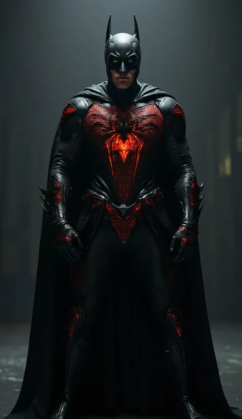 (best quality, 128k, highres, masterpiece:1.2), ultra-detailed, (realistic, photorealistic, photo-realistic:1.37), ((masterpiece)) ((photography)) ((Highest quality)), ((full-body photi:1.9)) Spiderman and Batman combined, Raw photography, Perfect eyes, Ch...