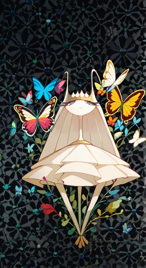 (Colorful butterflies with gorgeous ornaments and flowers on black background), (pheromosa:1.0),(harmony of butterfly), Butterfly, intricate digital painting, (mechanical butterfly), highly intricate and colorful, dark but detailed digital art, Highly det...