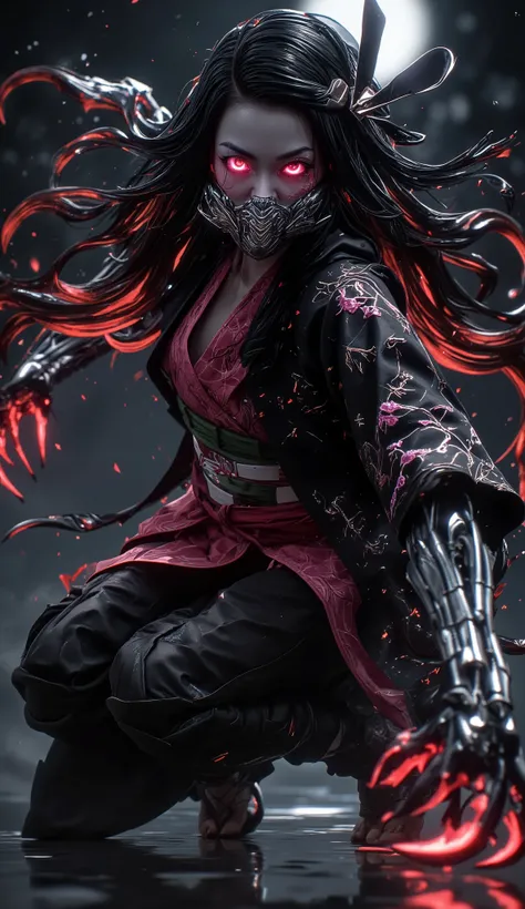 ### **Ultra-Realistic 8K HD Prompt: Scorpio Zodiac Nezuko Kamado (Demon Slayer Warrior on a Mission)**  

**Description:**  
A mesmerizing, hyper-detailed depiction of **Nezuko Kamado reimagined as a Scorpio zodiac warrior**, blending her demonic grace wit...