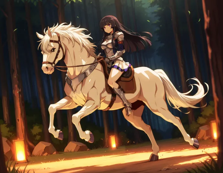  (masterpiece:1.3), (8K, best quality:1.3),, Highest image quality, intricate details, high resolution, depth field, Natural light, professional lighting, motion blur background, BREAK, kisyu, riding, horse, both hand holding rein, (a female knight riding ...