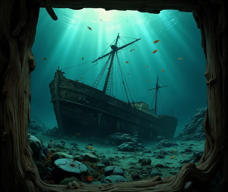 (A PICTURE WITH A FRAME),deep sea,sunken ship
