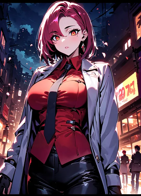 (masterpiece), (best quality), amazing quality, (very aesthetic), light particles, scenery, ultra detailed, score_9,score_8_up,score_7_up, BREAK, 1boy, emiya shirou \(fate\), 1girl, bazett fraga mcremitz \(fate\), gloves, short hair, black gloves, pants, n...