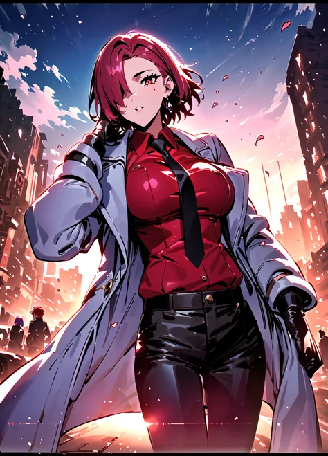 (masterpiece), (best quality), amazing quality, (very aesthetic), light particles, scenery, ultra detailed, score_9,score_8_up,score_7_up, BREAK, 1boy, emiya shirou \(fate\), 1girl, bazett fraga mcremitz \(fate\), gloves, short hair, black gloves, pants, n...
