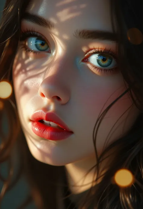 hyperrealistic digital painting by Jeremiah Ketner and Charlie Bowater and Stanley Artgerm and Thomas Saliot and J. Scott Campbell, shallow depth of field, realistic anime, bokeh, lifelike anime woman, closeup on cute face, eyes, lips