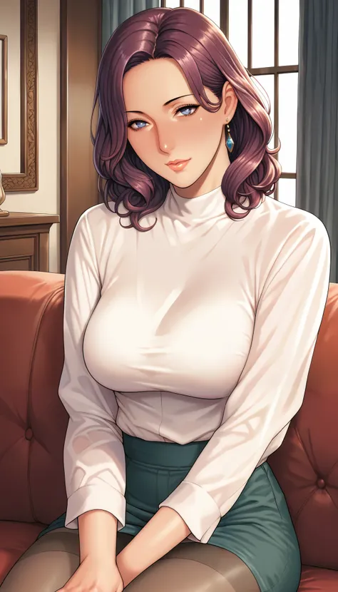 Girl seen from the side , Vol sidewaystuous women, Older, Big Breasts, mature woman, of motherhood, wide waist , score_9, score_8_ sideways, score_7_ sideways, score_6_ sideways, source_anime, beautiful face, expressive eyes, detailed...