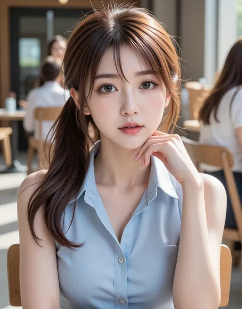 NSFW, (Highest quality), (Ultra-precise CG 16K wallpaper), (Realistic), (High saturation), (Sharp), Beautiful detailed shading, Beautiful natural lighting, Beautiful detailed glow, (Afternoon sunlight), Natural light, Depth of field, (Mature 24-year-old wo...
