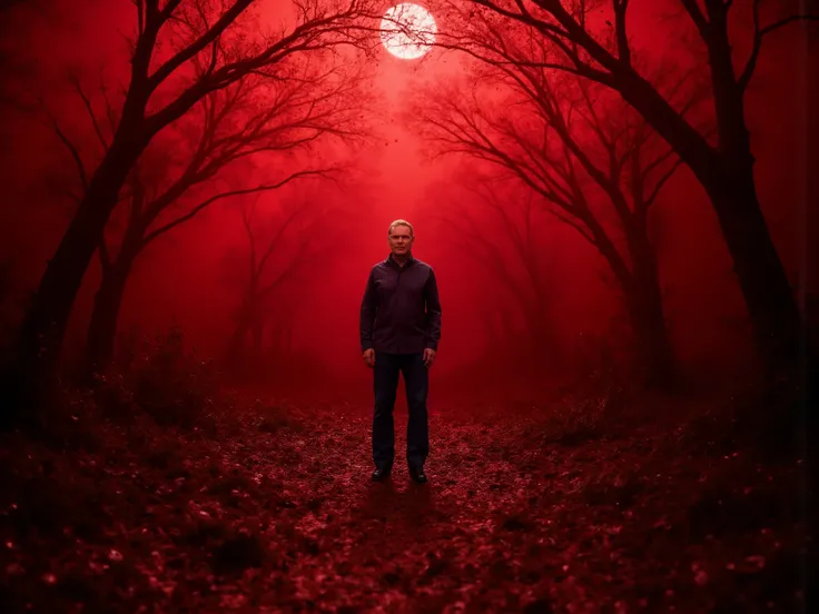a red hellscape covered in eyeballs and Keir Starmer, dramatic lighting, dark fantasy, surreal, nightmarish, gritty, highly detailed, 8K, photorealistic, HDR, cinematic, moody colors, deep shadows, saturated reds, blacks, unsettling atmosphere