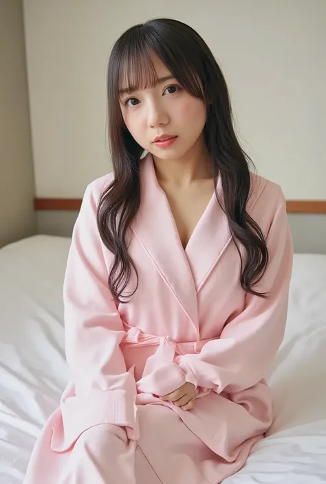  completely naked、naked、big 、ＥCup Size 、saggy 、Erectile Head、 You can see beautiful dark pubic hair 、 completely nakedで立っています、(Photorealistic), (Photorealistic),  tamago cloth , one woman, (Korean beauty:1), (Japanese:1),    Perfect Figure, legs、smile