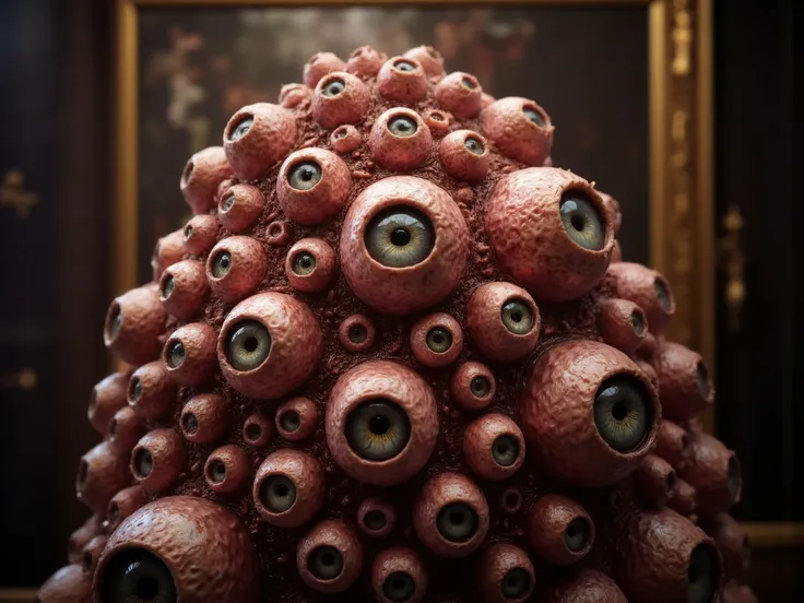 Keir Starmer a monster made of eyeballs, highly detailed, photorealistic, 8K, hyperrealistic, dramatic lighting, gothic horror atmosphere, dark fantasy, ominous, surreal, unsettling, twisted, creepy, monstrous, eyeball creature, horrifying, unsettling, nig...