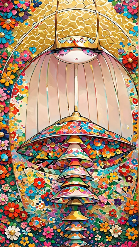 in style of Takashi Murakami,(Pheromosa from Pokemon:1.0), (pheromosa:1.0),(harmony of flower), intricate digital painting, (mechanical flower), highly intricate and colorful, dark but detailed digital art, Highly detailed symmetry, detailed digital artwor...