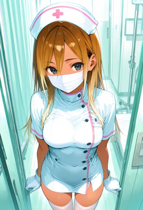 Score_9, score_8_up, score_7_up, source_anime, 1zum1, solo, dark-skinned female, tan, long hair, gradient hair, brown hair, blonde hair, hair between eyes, black eyes, (best quality), (high quality), {masterpiece}, extremely delicate and beautiful, ultra-d...
