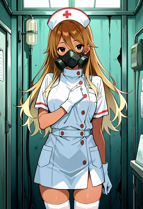 Score_9, score_8_up, score_7_up, source_anime, 1zum1, solo, dark-skinned female, tan, long hair, gradient hair, brown hair, blonde hair, hair between eyes, black eyes, (best quality), (high quality), {masterpiece}, extremely delicate and beautiful, ultra-d...