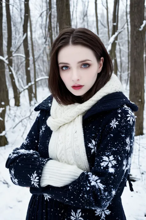 My dead 22 year old brunette summoned Moldovan sister Budeci mariana looks at me having pale skin.she is wearing full winter clothing in the snowy forest knowing that i am wounded