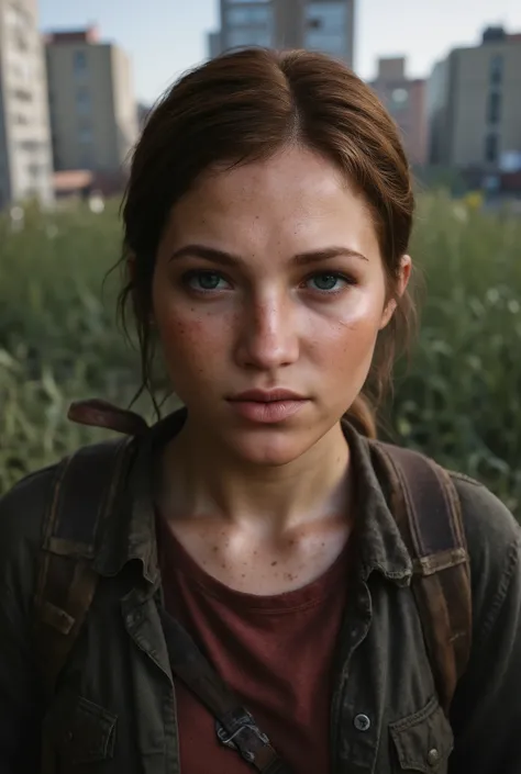 (best quality, 128k,highres,masterpiece:1.2),ultra-detailed,(realistic,photorealistic,photo-realistic:1.37), ((masterpiece)) ((photography)) ((Highest quality)) Ultra-realistic portrait of Ellie Williams from *The Last of Us*, depicted as a real-life perso...