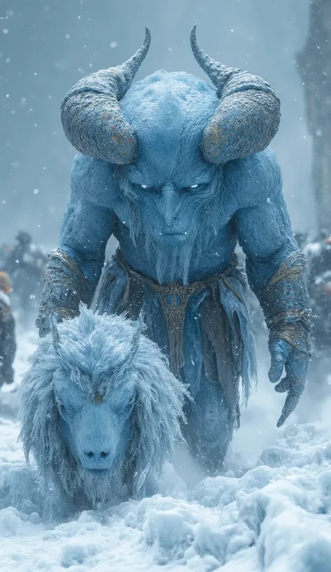 Ox God – The Glacier Sentinel**
*A colossal, **onyx-horned giant** clad in **plate armor carved from glacial peaks** marches through a blizzard. His **iron nose ring** hums with ancient spells, and his **tidal breath** freezes the air. A **ghostly yak** ...