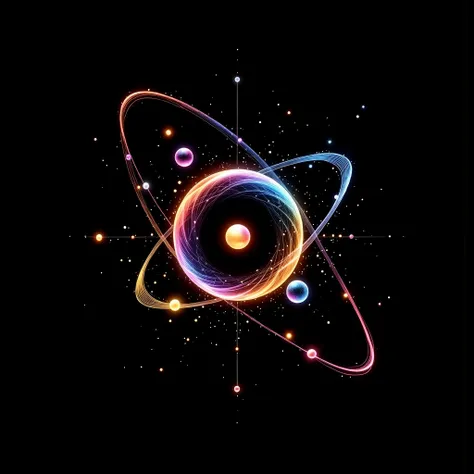 On a black background, at the quantum level of matter, create for me two particles represented in the form of two relatively short threads of thread, of different colors, which represent the basic elements of the formation of matter. The two particles in t...