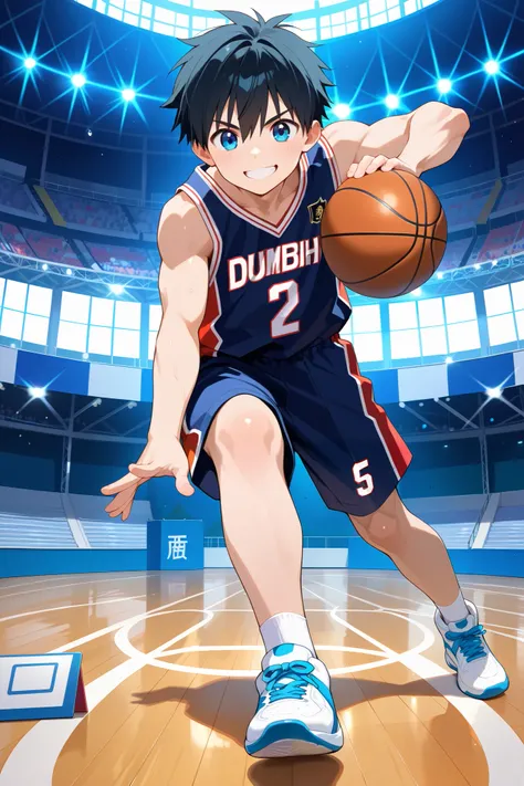 masterpiece, best quality, Ultra High Resolution, anime style, male focus, Basketball match, japanese boy, high school students, Dumping, Dynamic Capture, very handsome, Perfect Face, Cute Face, Clear beautiful details Eyes, black short hair, Shiny Hair, D...