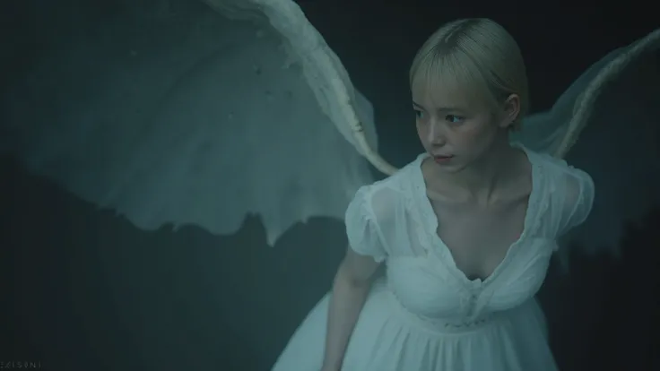Judge Angel /Dina Clark ( the creepypasta ). but she must be a woman ,blonde, short hair, black eyes ,wingless, white dress with a sword .Te dije que wingless y los ojos deben ser 100% negros¡Que wingless y que los ojos deben ser muy negros!but、...