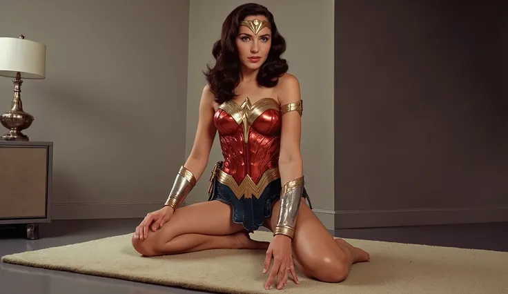 1950s Panavision 70 mm, gal gadot as wonder woman, sexy legs