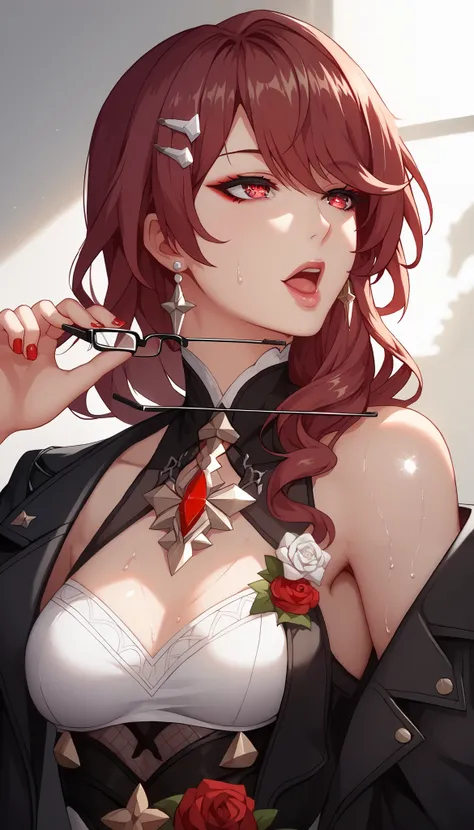 ntr, masterpiece, Adultery, score_9, score_8_up, score_7_up, score_6_superior, source_anime, rating:general, 1 girl, beautiful woman, perfect body, sunburned skin, curvilinear, mature, very small breasts, sweaty, makeup, ( Super Precise Eyes:1.1), Gothic P...